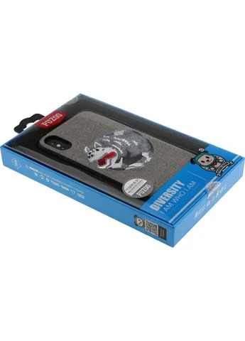 Чехолнакладка TPU+TPU с стиковой кожей Ballon Dog iPhone X Grey PUZOO (301784068)