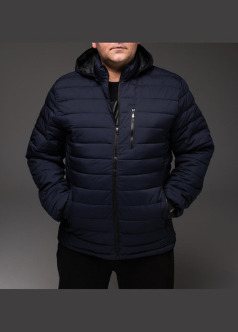 Темно-синяя демисезонная куртка стебана с капюшоном большие размеры весна/осень No Brand