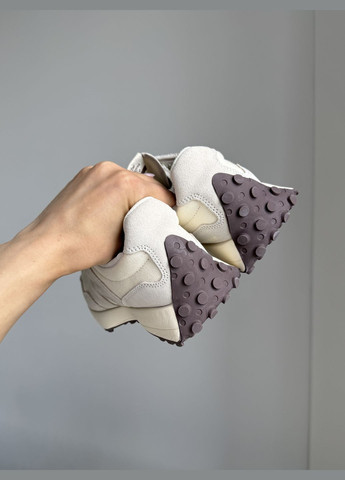 Бежевые демисезонные кроссовки мужские и женские new balance 327 beige | нью беланс 327 бежевые No Brand