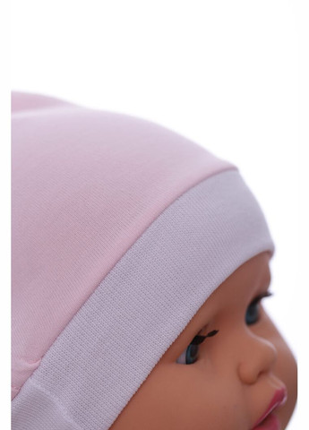 Шапка для дівчинки з вузликом інтерлок рожевий 0м+ (39677) BABYKROHA (317042749)