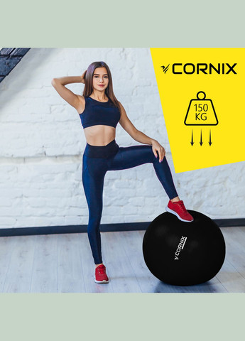 Мяч для фитнеса (фитбол) 75 см. Anti-Burst Black Cornix XR-0026 (345715481)