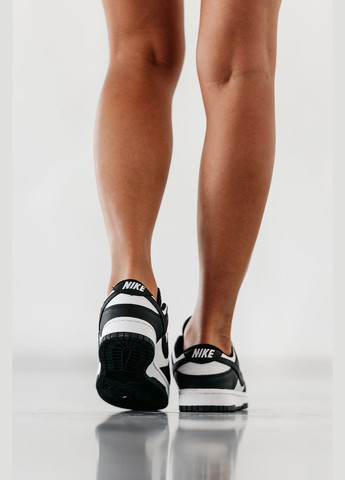 Кросівки жіночі і чоловічі Nike SB Dunk Low white black | Найк сб Данк низькі білі чорні No Brand чорно-білі демісезони (315683653)