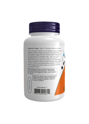 Ацетил L-Карнітин 750мг 90 табл. Now Foods (374125875)