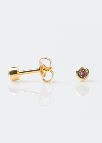 Сережки-гвоздики пусети середні завальцьовані золото, камінь олександрит, 3 мм R206Y 12пар. STUDEX (316257797)