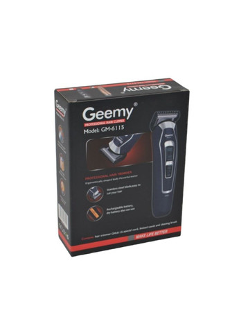 Професійна машинка тример універсальний для стриження волосся бороди та вусів акумуляторна GM-6115 Pro Золотиста + 4 Geemy (312486074)