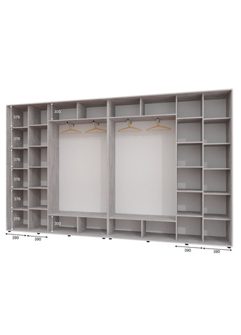 Шкаф-купе четырехдверный 370*45*250 см Индастриал 4 двери ДСП ШК-02 Алекса (360479214)