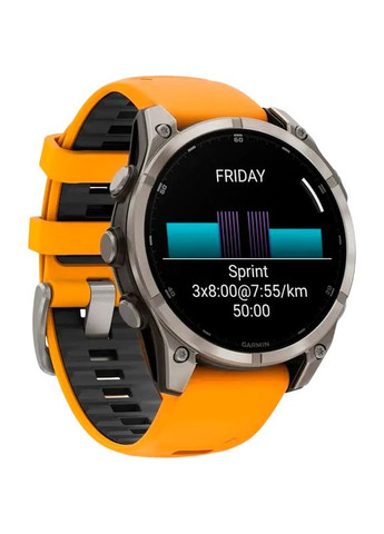 Смарт-часы Fenix 8 Amoled 51mm Sapphire Titanium with Spark Orange/Graphite Silicone Band (010-02905-11) Garmin (322895989)