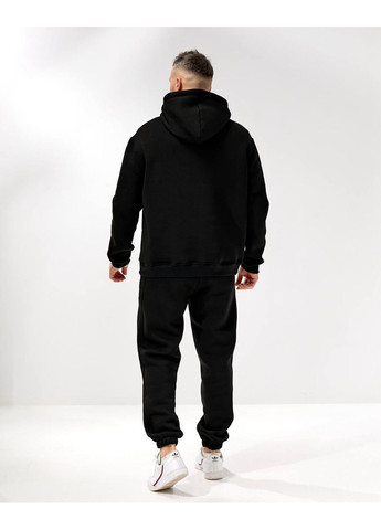 Черный зимний мужской костюм на флисе брючный Avanti