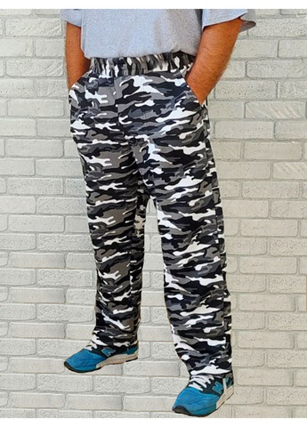 Чоловічі спортивні камуфляжні штани на флісі з кишенями батал No Brand (361032060)