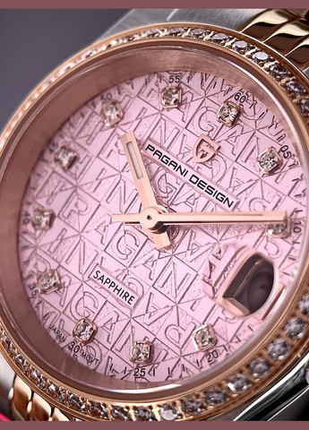 Часы PD-1794L Silver-Rose Gold-Pink механические, механика с автоподзаводом сasual, классические Pagani Design (342323259)