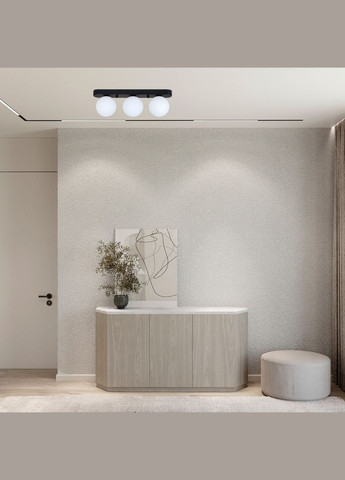 Тройной светильник с 3 шаровидными плафонами "Glass Trio Light"((61-X100F-3 BK+CLWH (380)) No Brand (370069971)