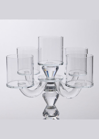 Підсвічник канделябр Flora скляний на 5 свічок 24 см Yiwu (328440587)