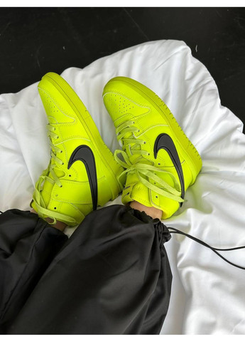 КРОССОВКИ ЖЕНСКИЕ NIKE SB DUNK HIGH X AMBUSH ACID GREEN НАЙК СБ ДАНК No Brand серые демисезоны (367176671)