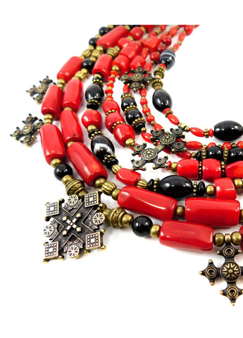 Эксклюзивные бусы "Монарх" Коралл, Агат Fursa fashion (322314242)