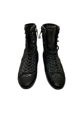 Кеди високі жіночі демісезонні стьогані чорні шкіряні Dior No Brand (323459902)