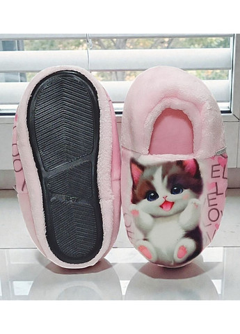 Розовые комнатные велюровые домашние тапочки для девочки валди Waldi