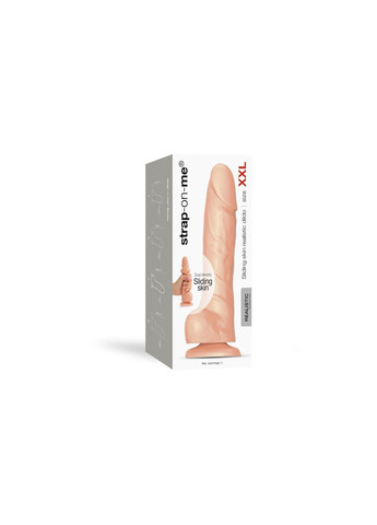 Реалістичний фалоімітатор Sliding Skin Realistic Dildo Vanille – XXL, ефект рухливої шкі Strap-On-Me (296627259)