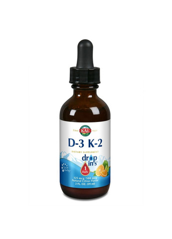 Витамины и минералы Vitamin D-3 K-2 Drop, 59 мл KAL (293341526)