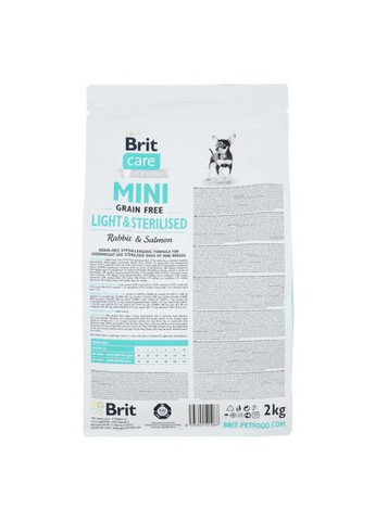 Сухий корм GF Mini Light & Sterilised для дорослих собак дрібних порід із зайвою вагою або стерилізованих, з кроликом та Brit Care (322874450)