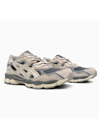 Сірі Осінні кросівки чоловічі asics gel-nyc grey / beige gore-tex асікс гель нюк No Brand