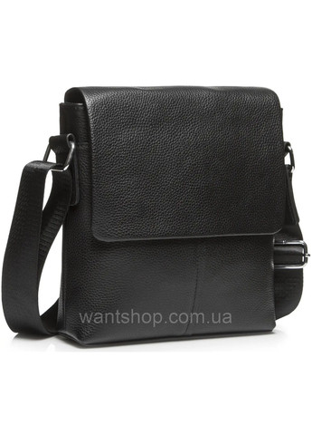 Кожаная черная мужская сумка через плечо с двумя основными отделениями Tiding Bag (298567541)