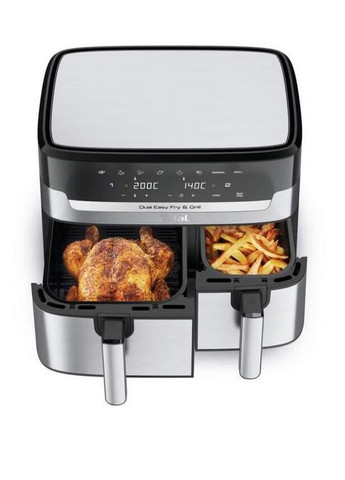 Двофритюрниця Easy Fry&Gril EY905D10, 2.4кг, 8.3л, 2700Вт, чорно-сріблястий Tefal (370618115)