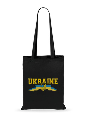Торба шопер з принтом патріотична UKRAINE Чорний (0113-SP-B) (38749) Modno (276965208)