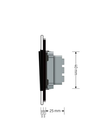 Двоклавішний перехресний вимикач чорний (VL-C7FCMM10A-1BP) Livolo (371260560)