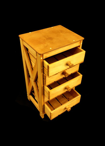 Стелаж для овочів і фруктів з дерева Догвуд каррі (ЯХТ-000103) No Brand (327865352)