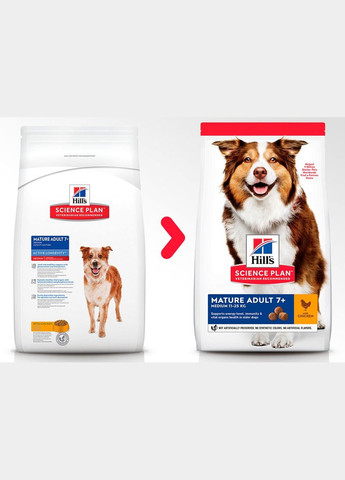 Сухий корм для літніх собак середніх порід Hill's Mature Medium Adult Chicken з куркою 14 кг 604378 HILLS (268987599)