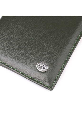 Практичная обложка на паспорт универсального формата из натуральной кожи 23081 Зеленый st leather (330359570)