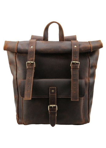 Рюкзак мужской для ноутбука кожаный ролл P3171 Коричневий Tiding (306373188)