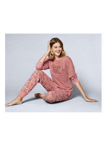 Рожева піжама (лонгслів і штани) для жінки mickey mouse 434481 рожевий Disney