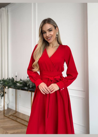 Красное платье с имитацией запаха Osoblyva