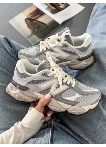 Серые демисезонные кроссовки мужские и женские new balance 9060 grey | нью беланс 9060 серые No Brand