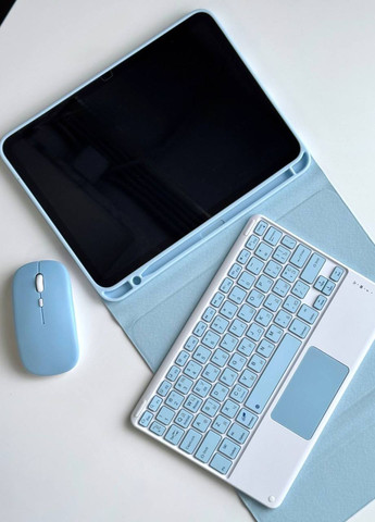 Чехол-клавиатура с тачпадом + мышка для планшета iPad 10.9" 2022 голубой Blue / чехол для айпад No Brand (365957022)
