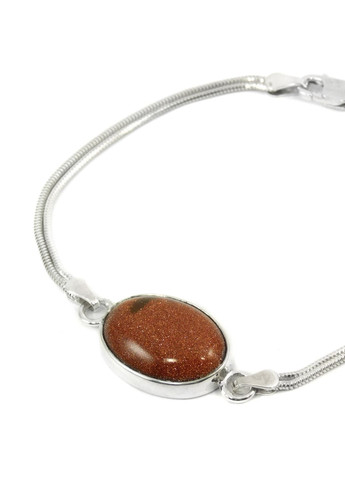 Браслет Авантюрин 18х14мм, серебро 21 Fursa fashion (322313673)