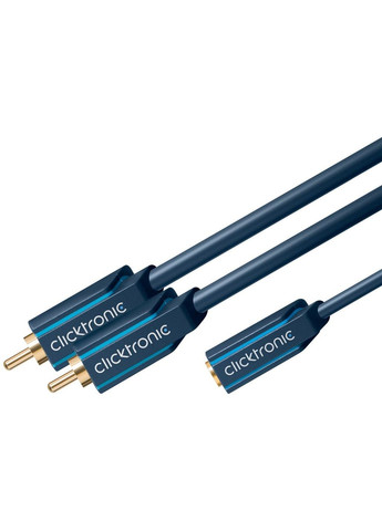 Перехідник аудіо Jack 3.5mm 3pin RCAx2 F/M (мама/тато) 0.1m Casual D=3.9mm 42xWires ClickTronic (369645690)