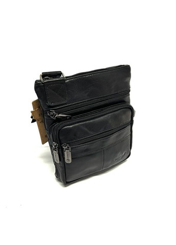 Черная кожаная мужская маленькая вертикальная мини сумка через плечо No Brand (292404329)