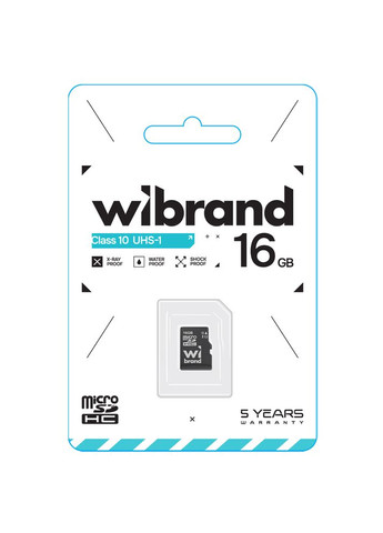 Карта пам'яті microSDHC (UHS-1) 16Gb class 10 (WICDHU1/16GB) Wibrand (360552345)