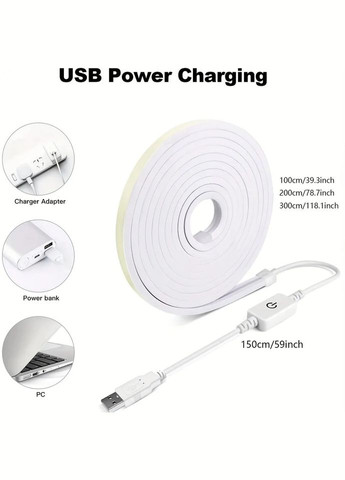 Стрічка світлодіодна водонепроникна гнучка 2 м 4500 К натуральний білий No Brand (365287981)