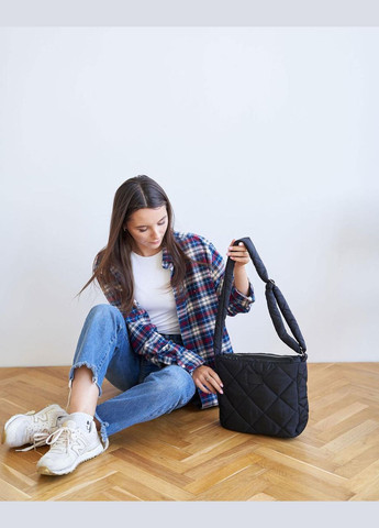 Жіноча сумка на блискавці з регульованим плечовим ременем чорна «Кіко» WeLassie (301425661)