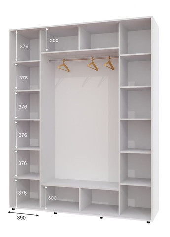 Шафа-купе тридверна 200*60*240 Білий 2 ДСП/Дзеркало з піскострумним малюнком ШК-05 Алекса (360439082)