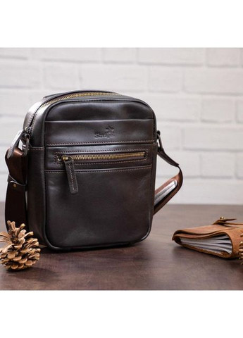 Сумка планшет через плече чоловіча з натуральної шкіри маленька Коричневий 36627 Shvigel (353689970)