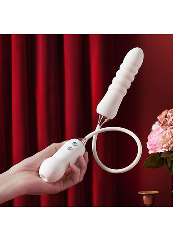 Пульсатор з вакуумним стимулятором Cathy White на гнучкому з'єднанні вібратор для кліторальної стимуляції KisToy (298350097)