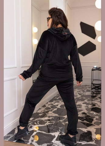 Женский велюровый костюм цвет черный р.50/52 451303 New Trend (282926811)