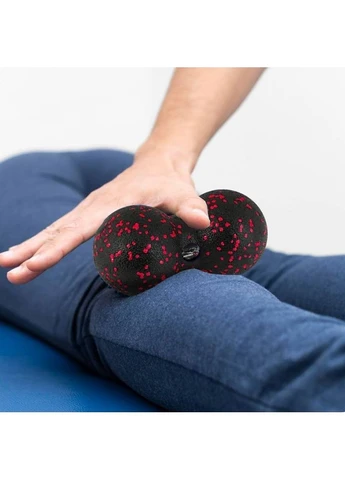 Оригінал! Масажний м'яч подвійний PP-4352 Epp foam peanut ball (d8*16cm.) Чорно/Червоний PowerPlay (397581029)