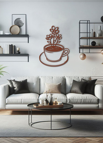 Дерев'яна картина на кухню, декор для кімнати "Ромашковий чай", декоративне панно 70х50 см Woodyard (292012887)