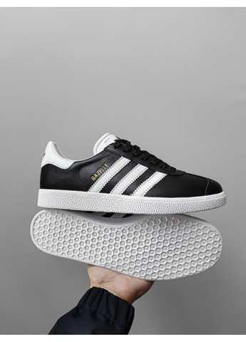 Черные демисезонные кроссовки мужские adidas gazelle black / white адидас газель No Brand
