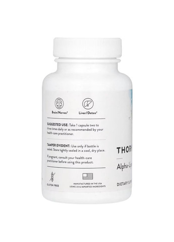 Альфа-Ліпоєва Кислота, Alpha-Lipoic-Acid,, 60 капсул Thorne Research (326054134)